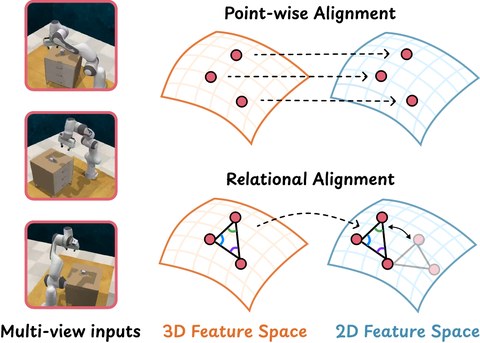 Point-wise vs. relational alignment between 3D and 2D feature spaces